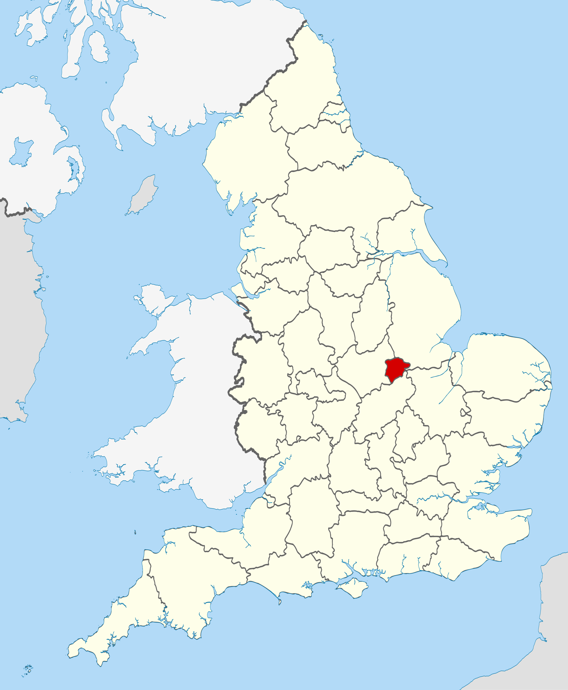Location of Rutland in England.