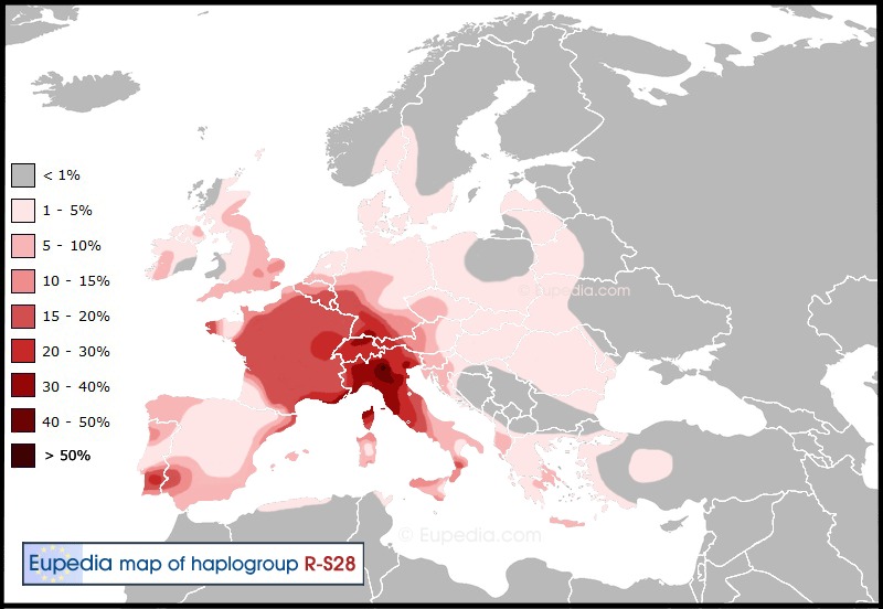 Cisalpine Celtic R1b mapping.